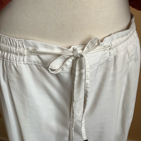 TOMMY HILFIGER White Relaxed Wide Leg Pleated Pants Size L - Picture 5 of 13